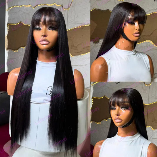 13*4 pre cut lace glueless straight wig 210% density
