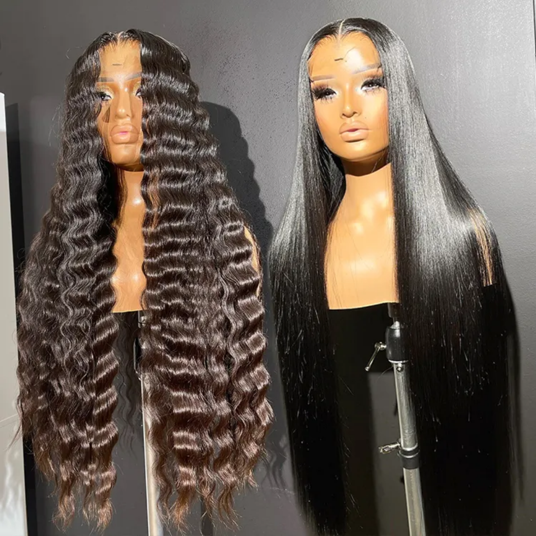 Straight raw glueless hair wig transparent