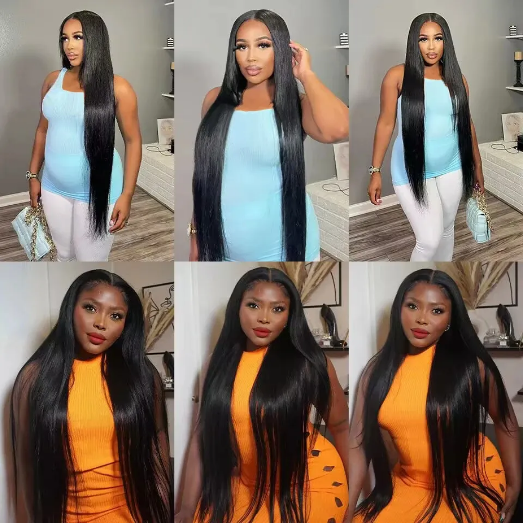 Cuticle aligned human straight HD frontal wig