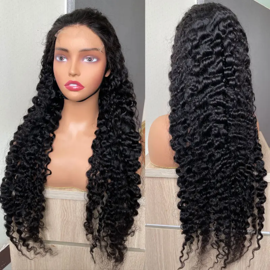 Glueless cuticle aligned virgin curly wig