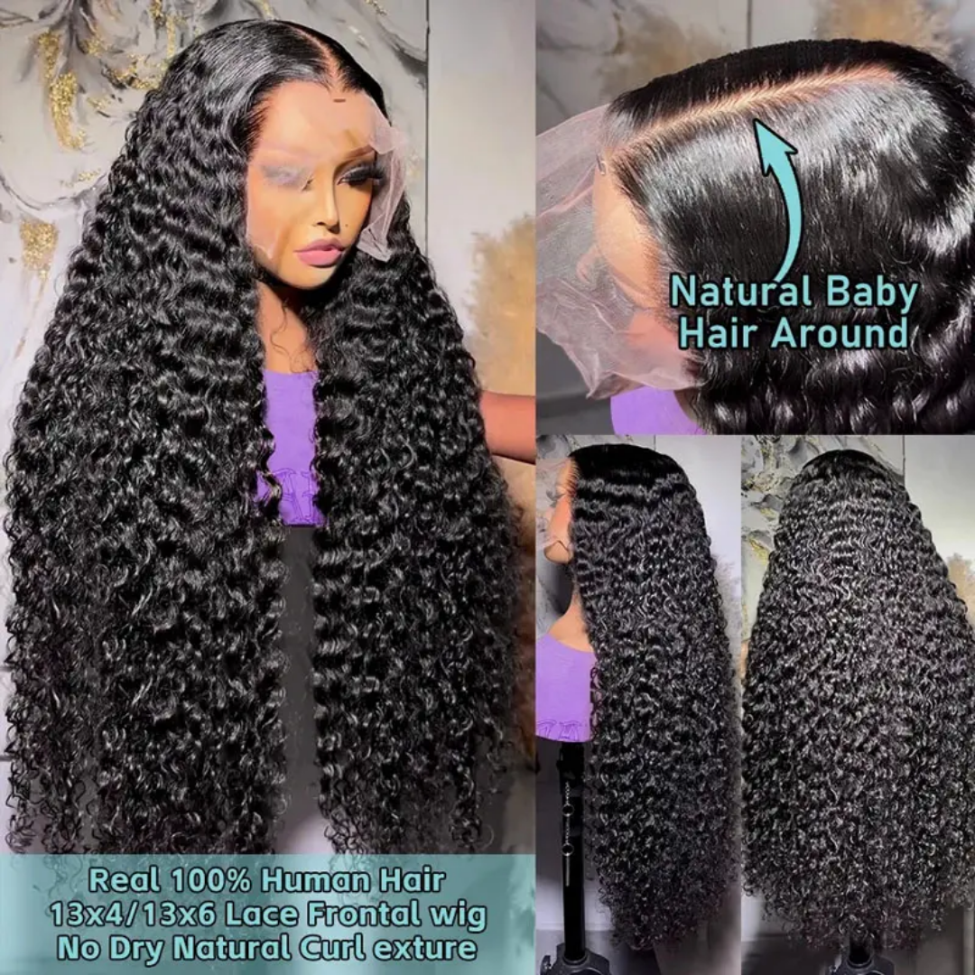 Glueless cuticle aligned virgin curly wig