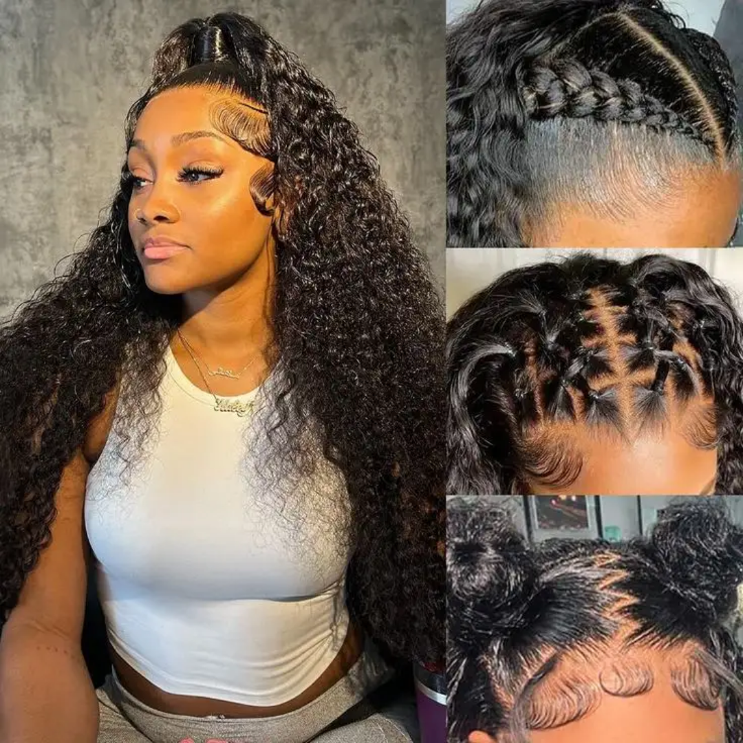 Deep waterwave HD transparent frontal wig 13*4