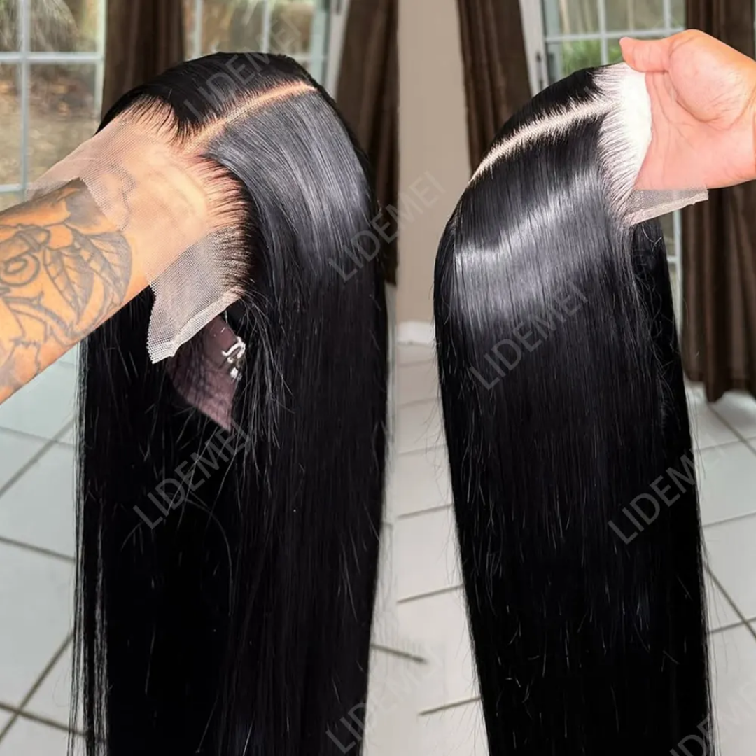 Straight raw glueless hair wig transparent