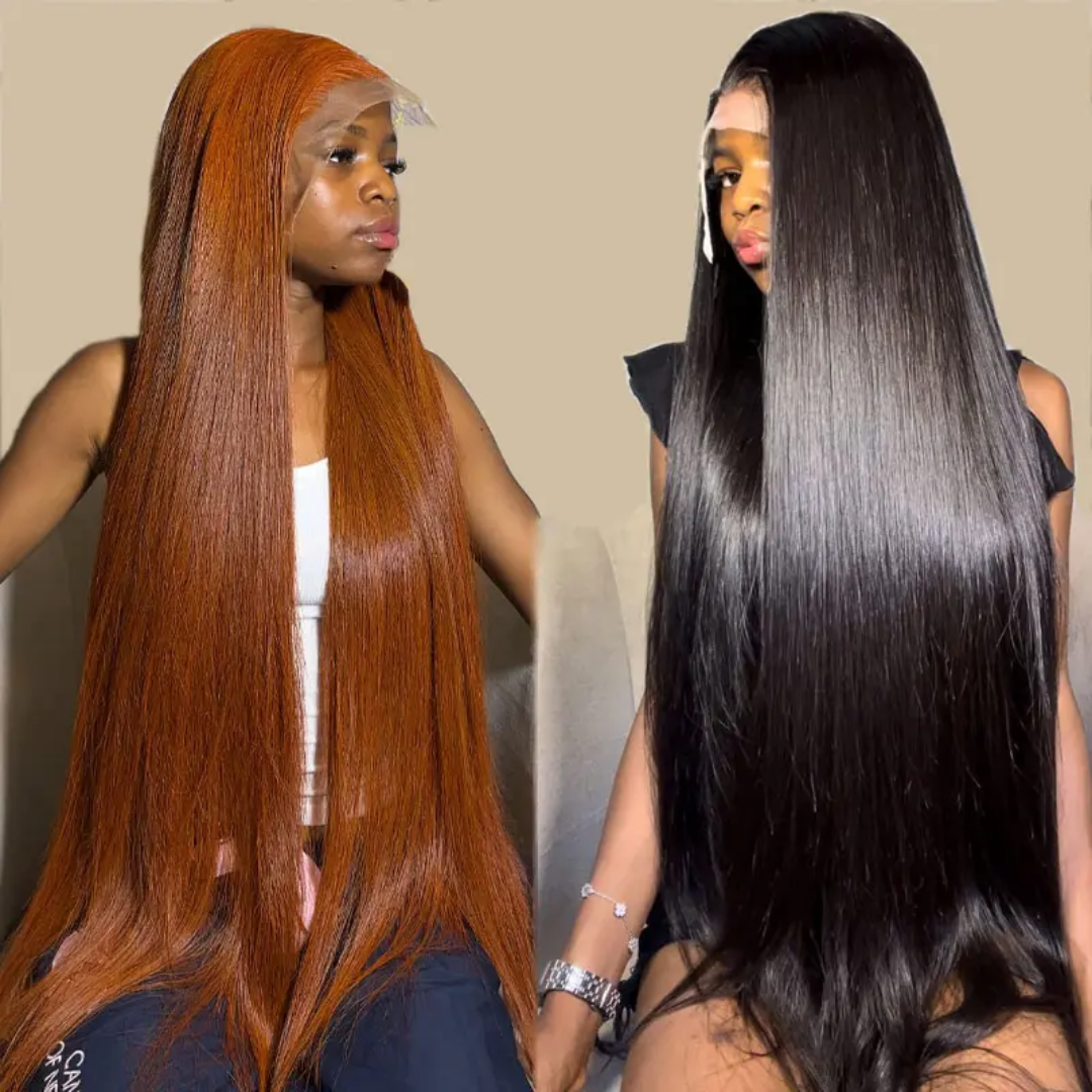 Straight raw glueless hair wig transparent