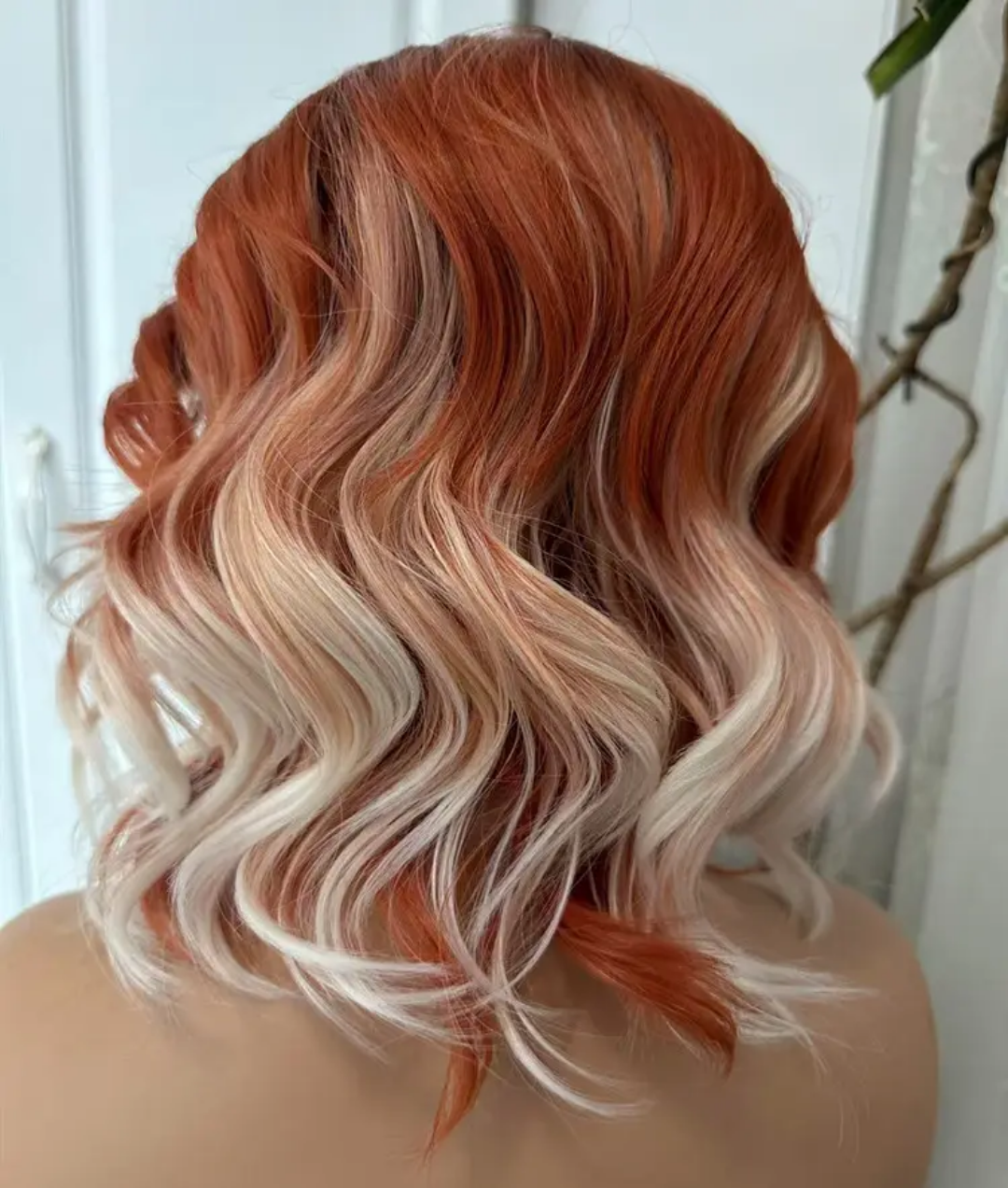 Lenaqueen short Orange wig 13*4 synthetic lace