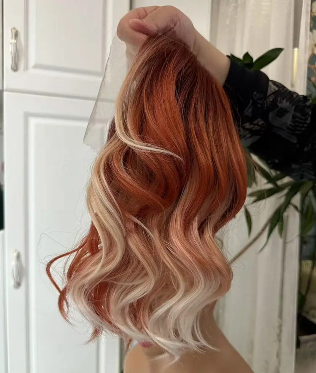 Lenaqueen short Orange wig 13*4 synthetic lace