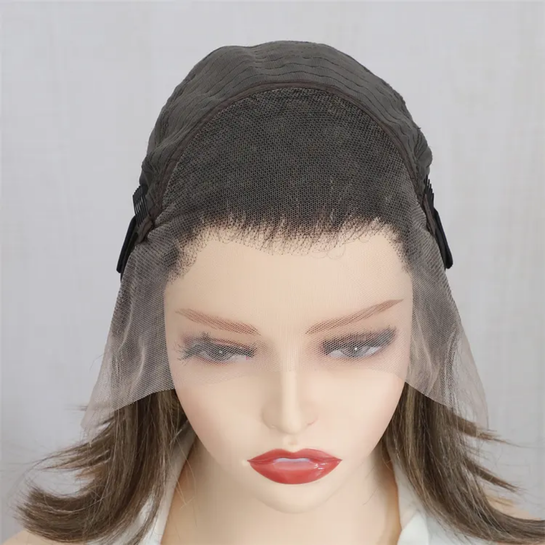 Lenaqueen short Orange wig 13*4 synthetic lace