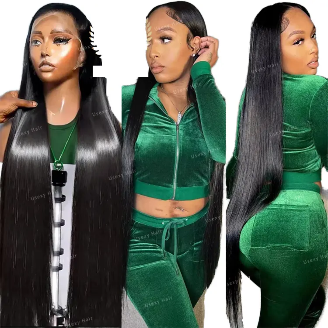 Cuticle aligned human straight HD frontal wig