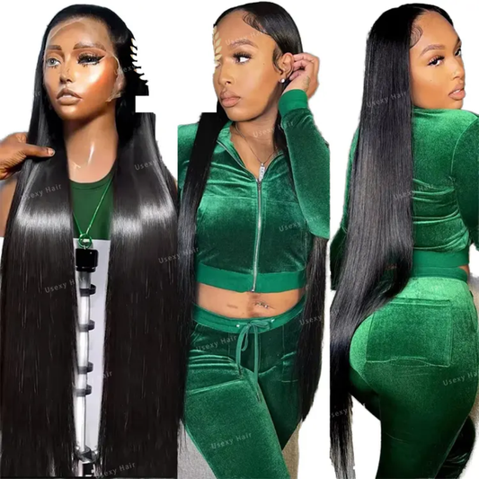 Cuticle aligned human straight HD frontal wig