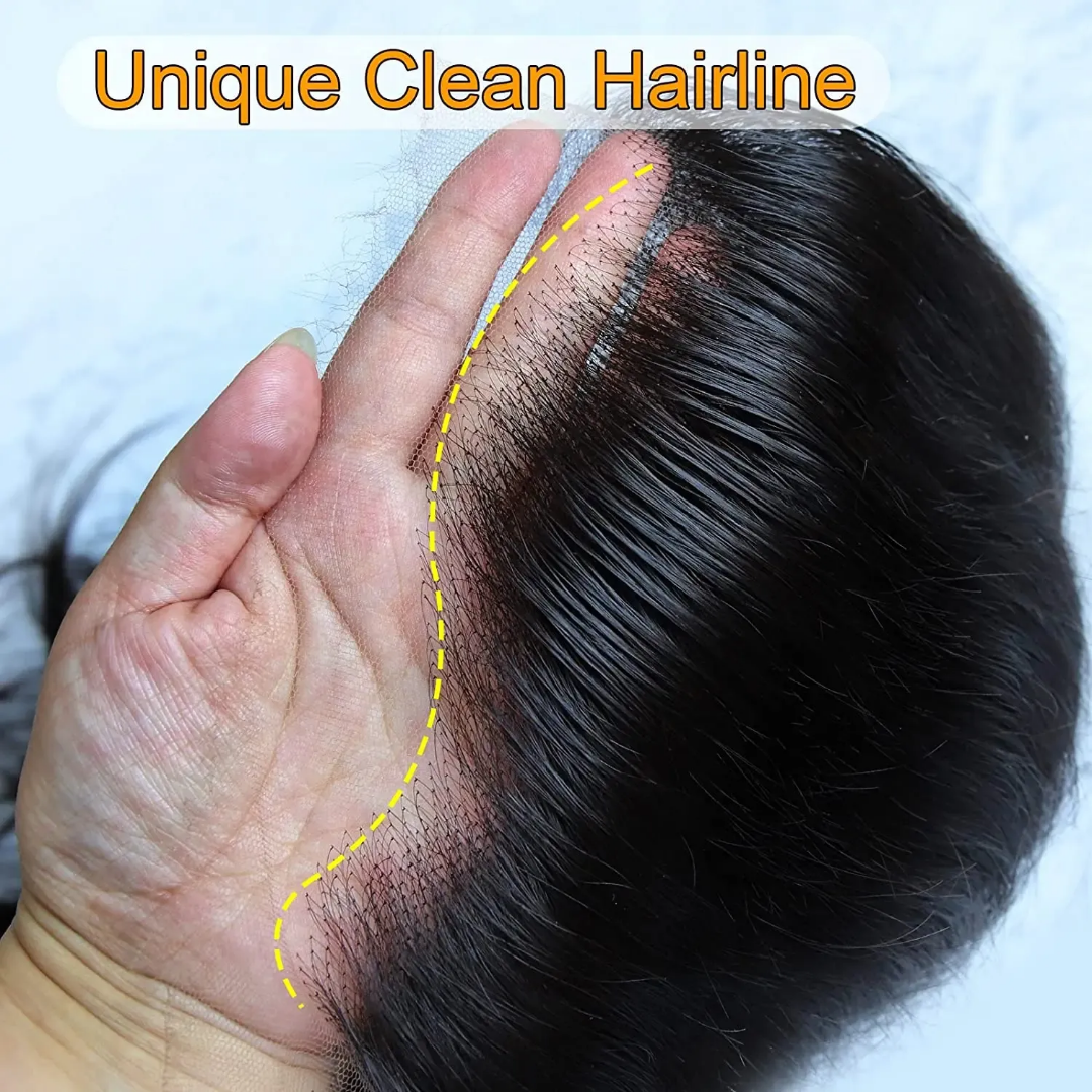 Cuticle aligned human straight HD frontal wig