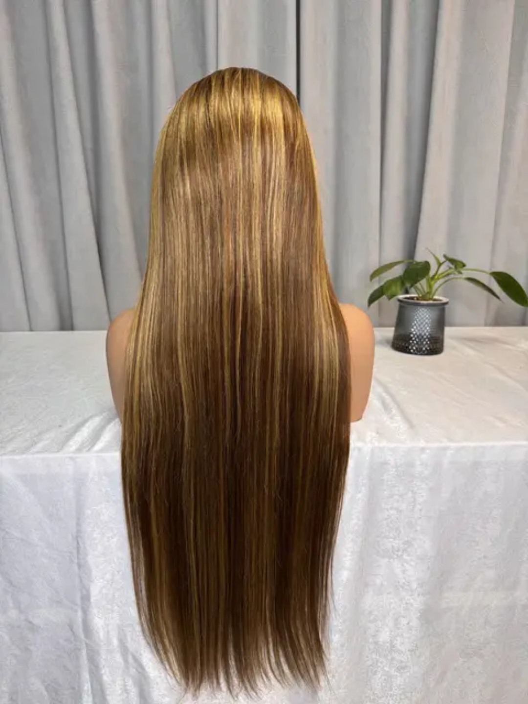 Dark brown straight hair wig 300% density