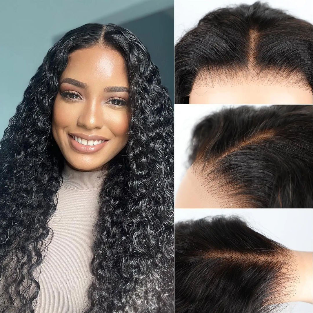 Curly pre cut lace glueless ready to wear wig