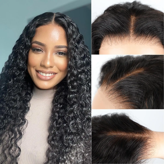 Curly pre cut lace glueless ready to wear wig