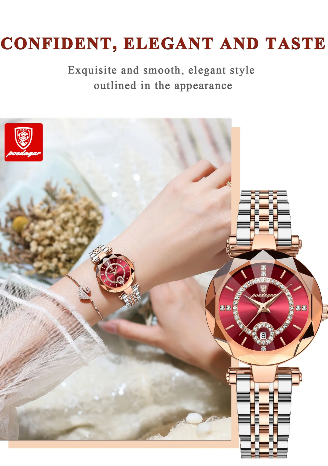 Luxury watch for women waterproof